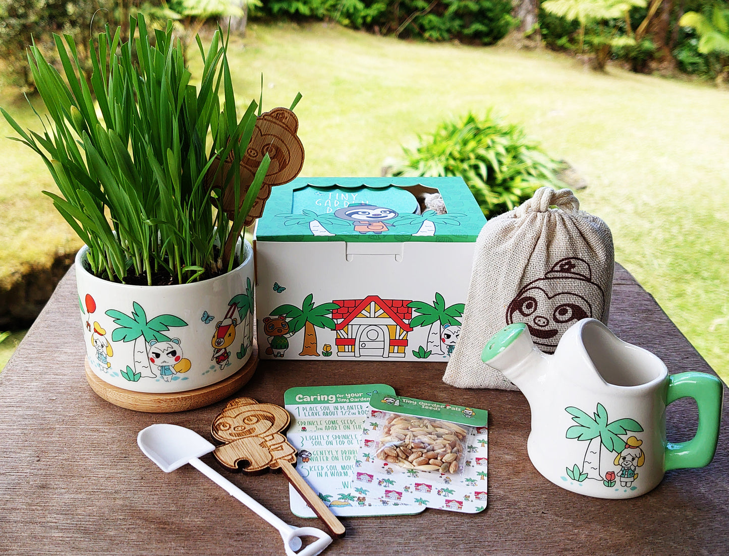 ACNH Inspired Gardening Kit - Tiny Garden Pals with Watering Can