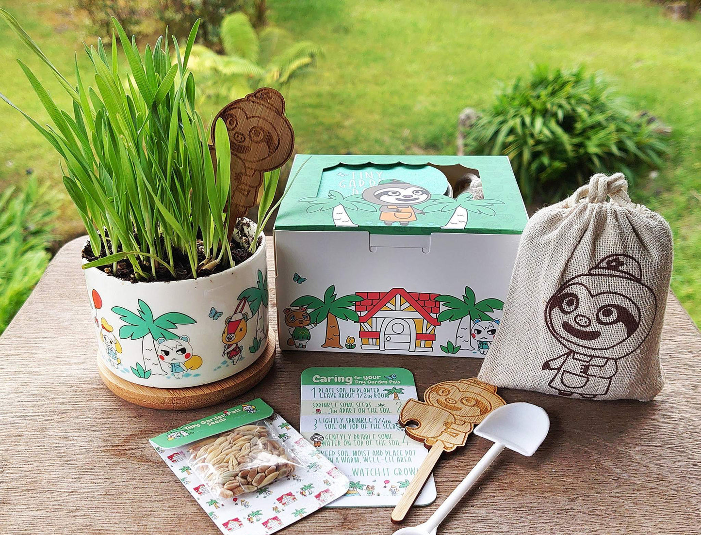 ACNH Inspired Gardening Kit - Tiny Garden Pals with Watering Can