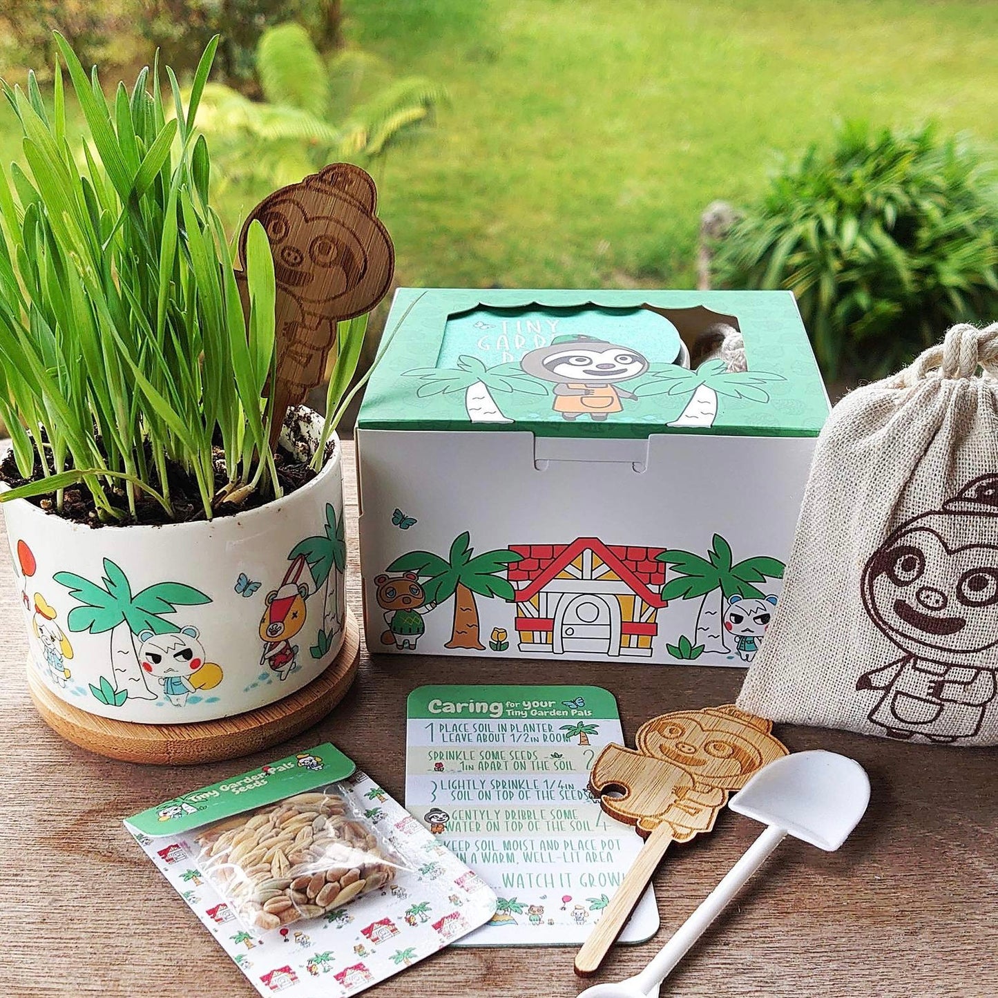 ACNH Inspired Gardening Kit - Tiny Garden Pals with Watering Can